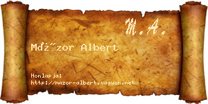 Mázor Albert névjegykártya