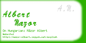 albert mazor business card